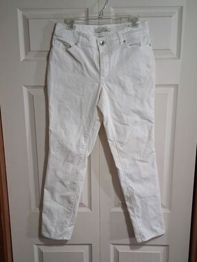 Cato White Straight Leg Jeans - Classic Five-Pocket Stretch - 10